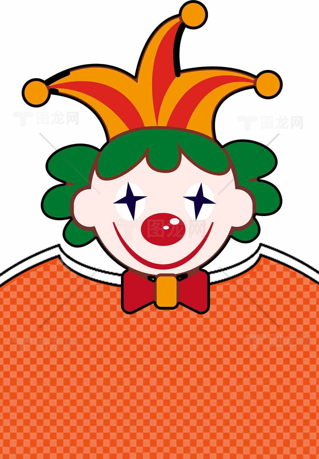 卡通小丑插画设计图片素材