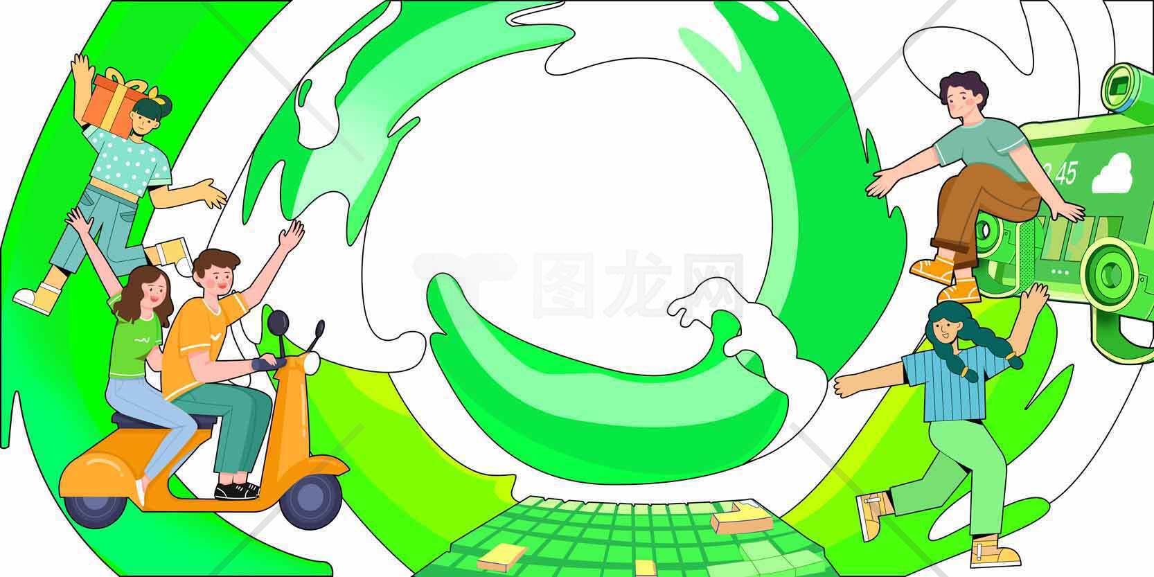 绿色环保出行与可持续生活方式素材