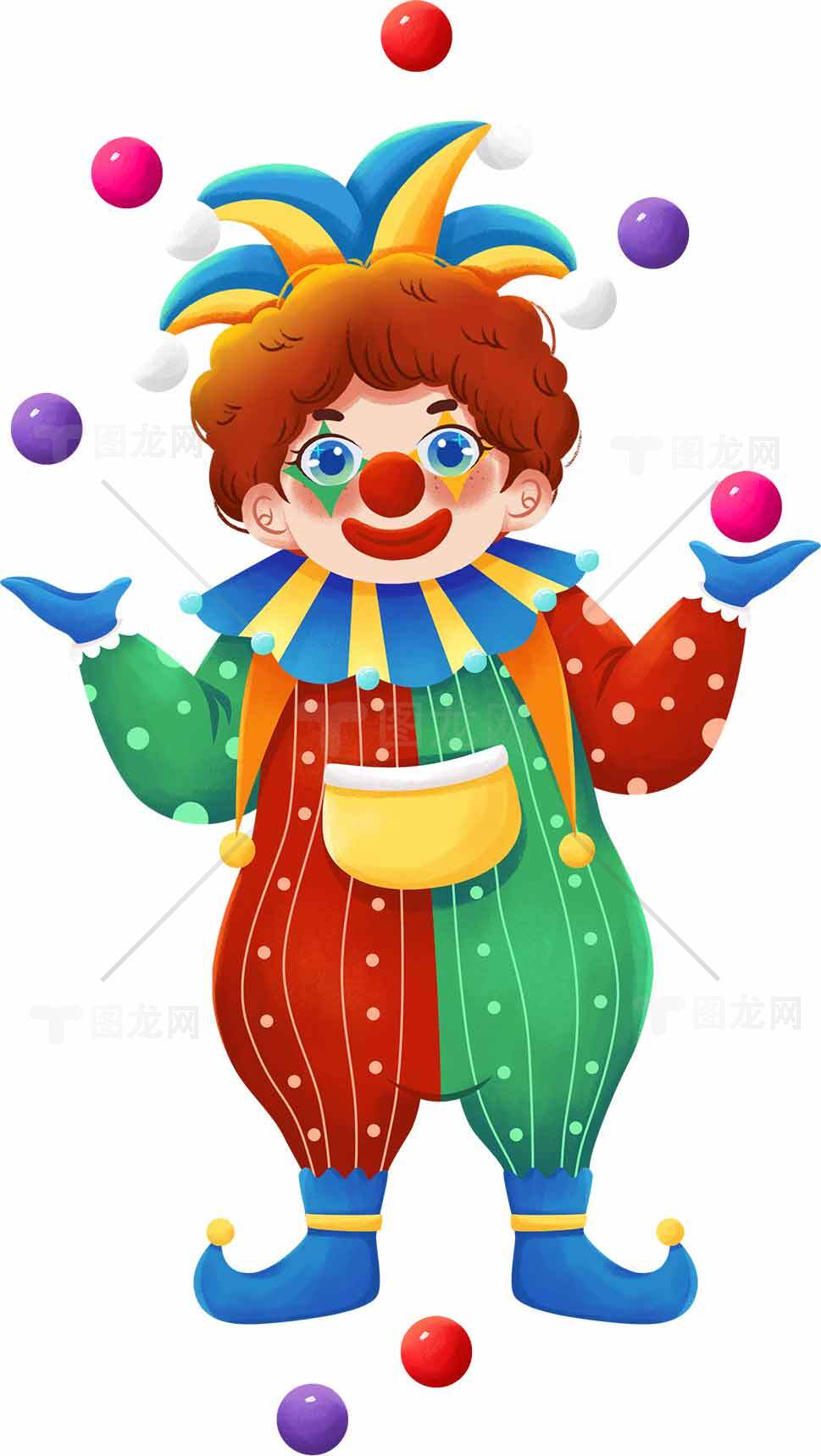 彩色小丑杂耍图片素材