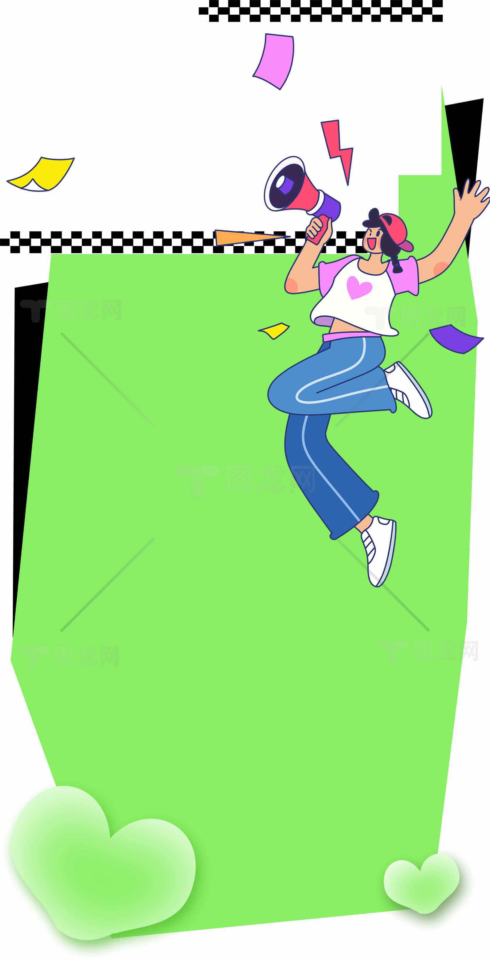 活力四射的卡通人物插画设计素材