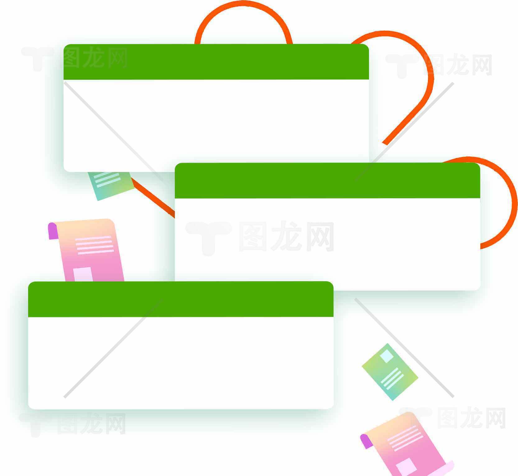 绿色主题简约标签设计图片素材