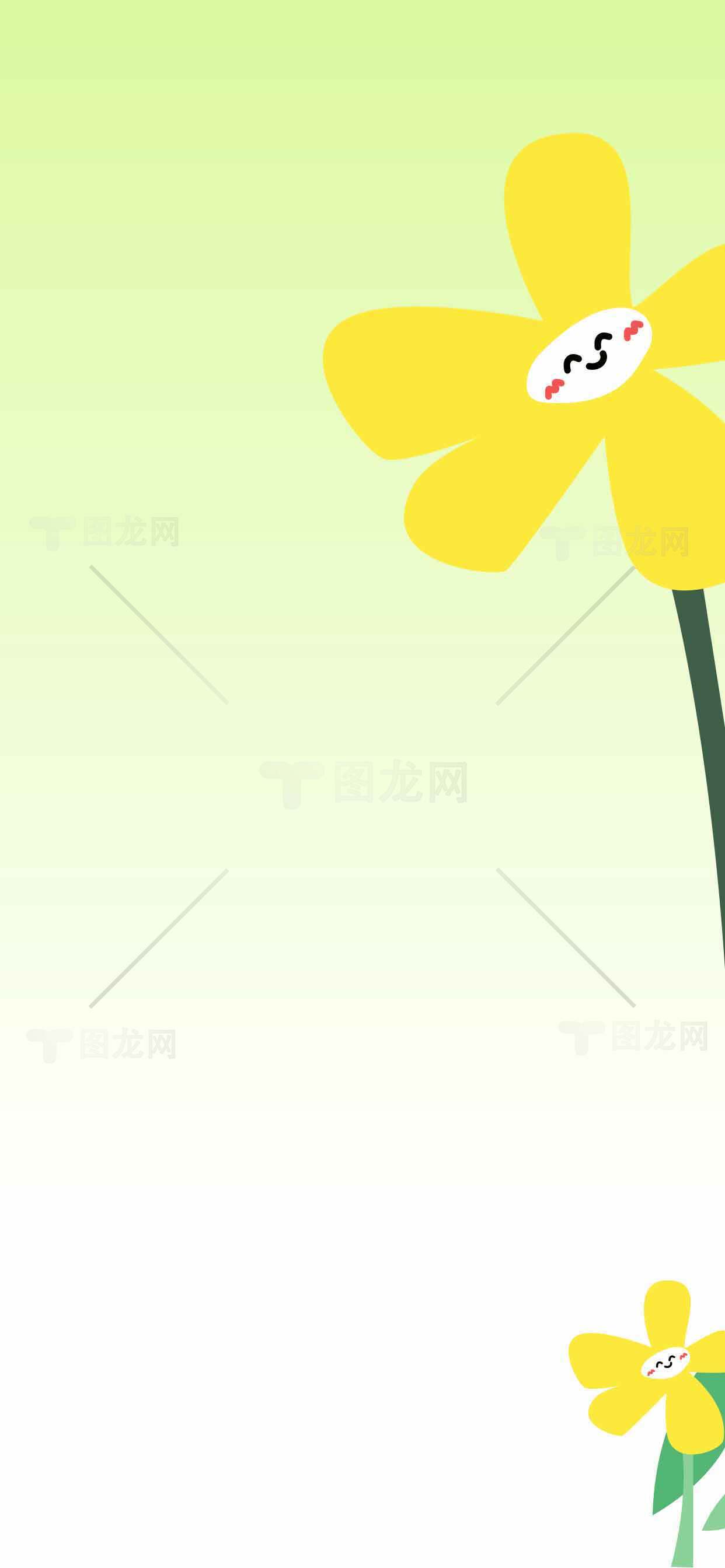 可爱卡通黄色花朵背景图片素材