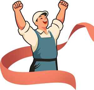 庆祝胜利的卡通人物插画