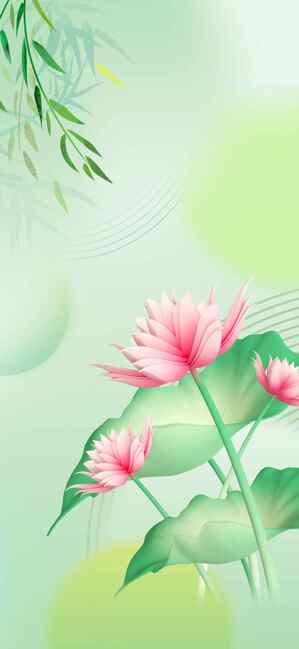 清新唯美荷花背景图片