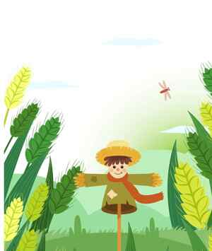 田野稻草人创意插画设计