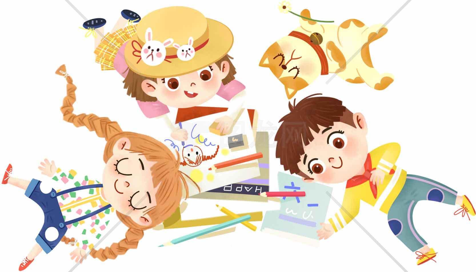 儿童绘画创意活动插画素材